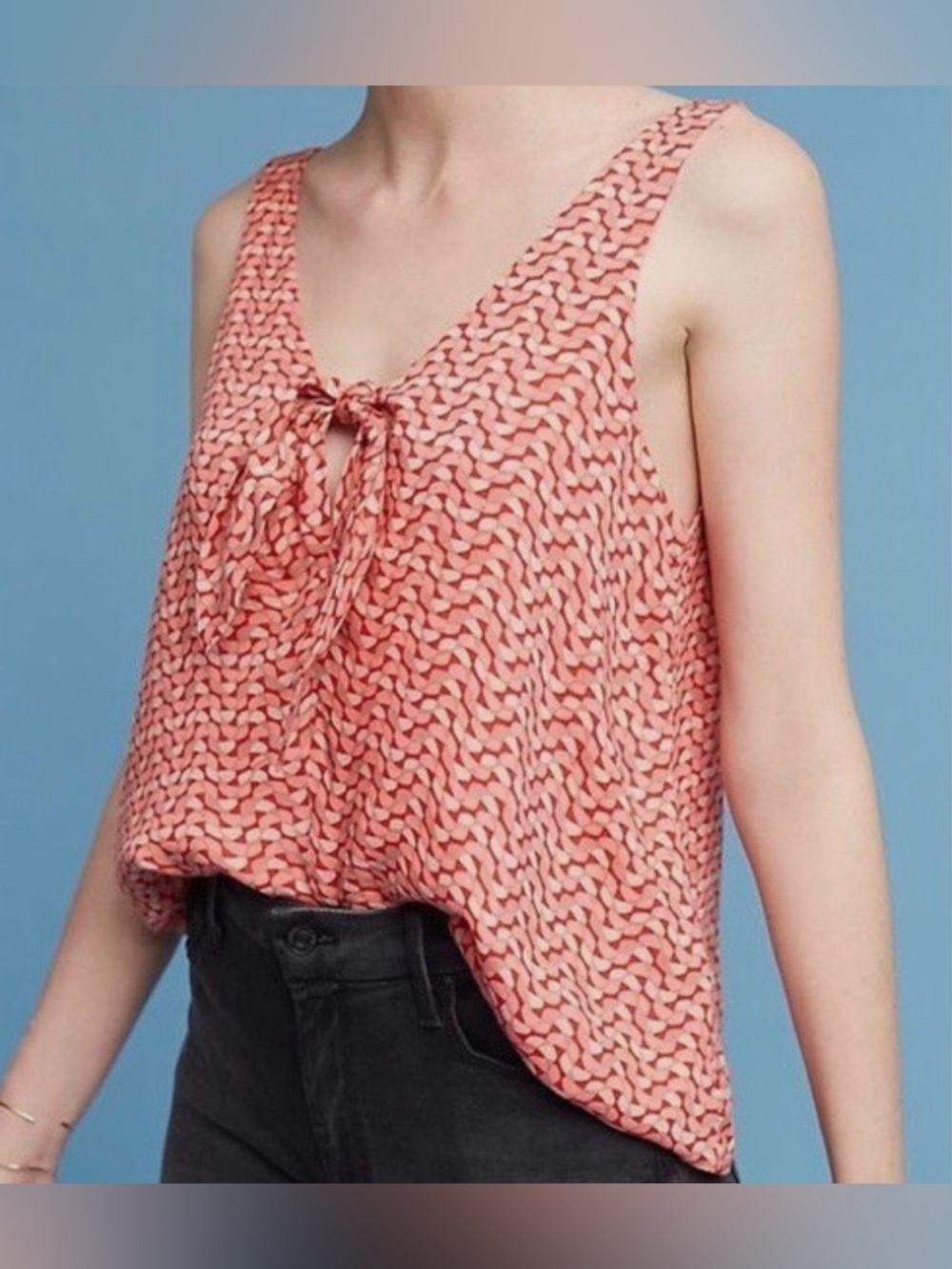 Maeve by Anthropologie Verena Tie-Front Sleeveless Top size SP